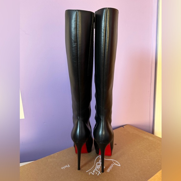 Christian Louboutin bianca  Botta  black leather knee boots 38.5 IT - Picture 4 of 16